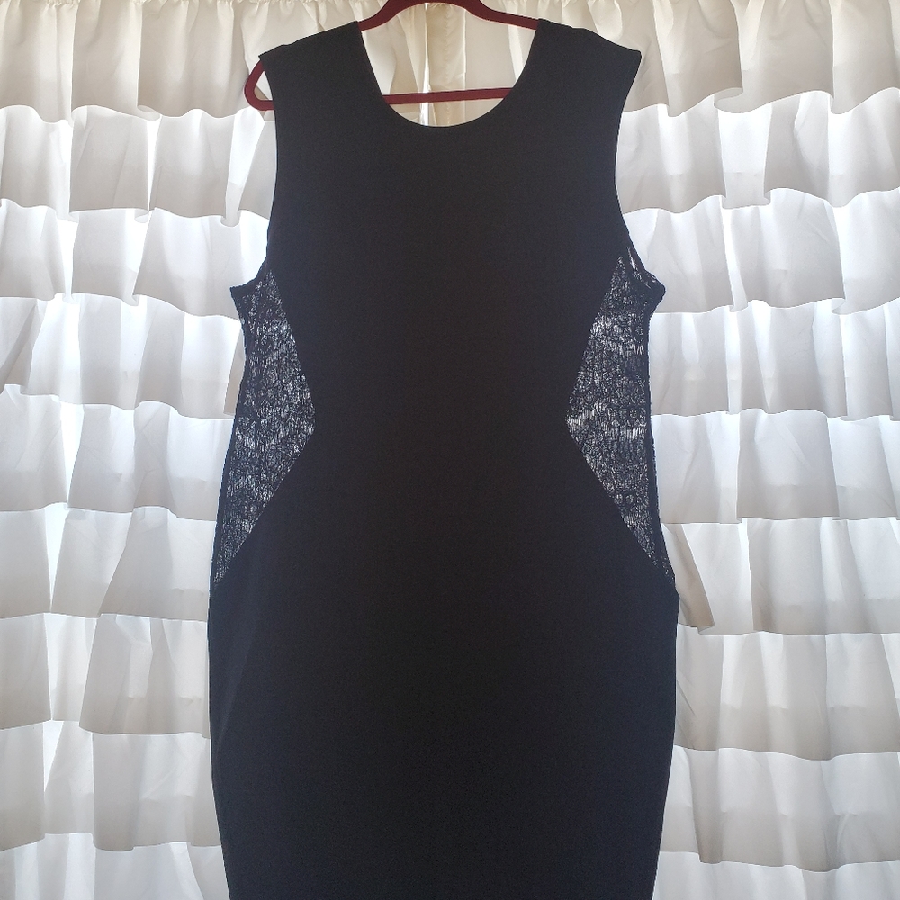 Dress w/lace side panels